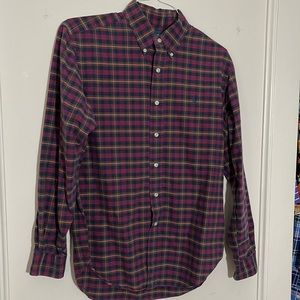 Medium Ralph Lauren long sleeve button down. Plaid, mixture of colors